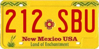NM license plate 212SBU