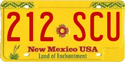 NM license plate 212SCU