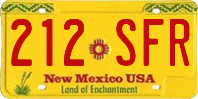 NM license plate 212SFR