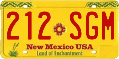 NM license plate 212SGM