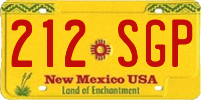 NM license plate 212SGP