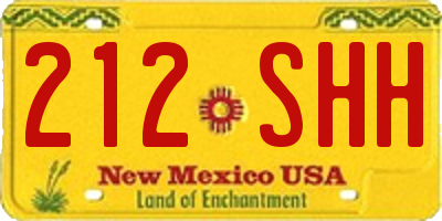 NM license plate 212SHH