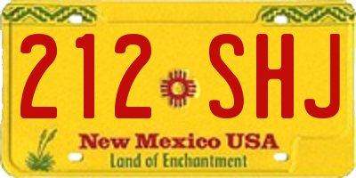 NM license plate 212SHJ