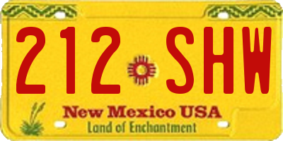 NM license plate 212SHW