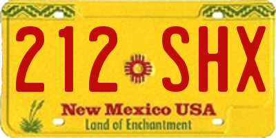 NM license plate 212SHX