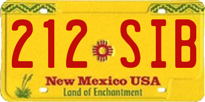NM license plate 212SIB