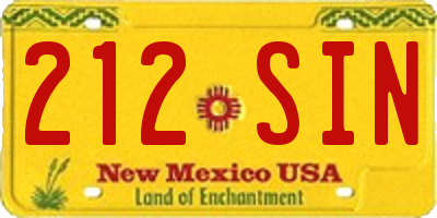 NM license plate 212SIN