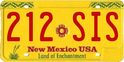 NM license plate 212SIS