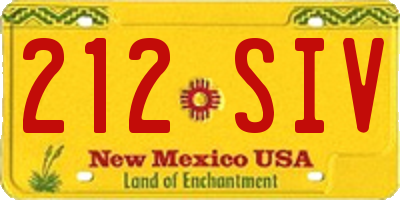 NM license plate 212SIV