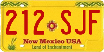 NM license plate 212SJF