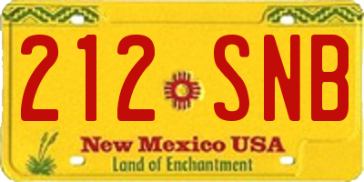 NM license plate 212SNB