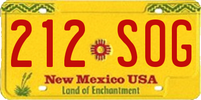 NM license plate 212SOG