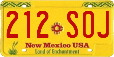NM license plate 212SOJ