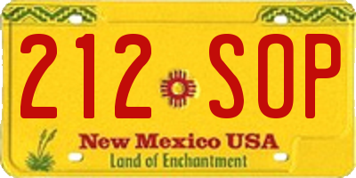NM license plate 212SOP