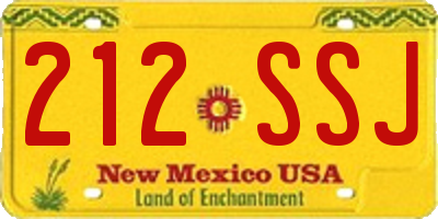 NM license plate 212SSJ