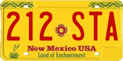 NM license plate 212STA