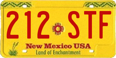 NM license plate 212STF