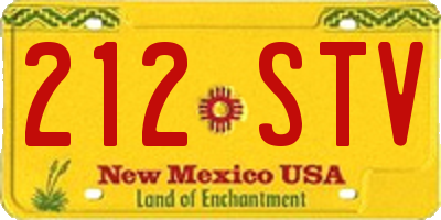 NM license plate 212STV