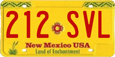 NM license plate 212SVL