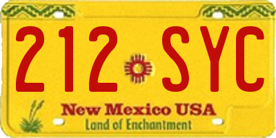 NM license plate 212SYC