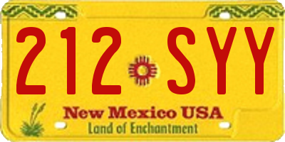NM license plate 212SYY