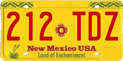 NM license plate 212TDZ