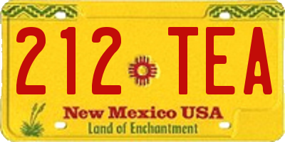 NM license plate 212TEA
