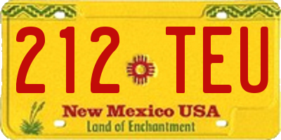 NM license plate 212TEU