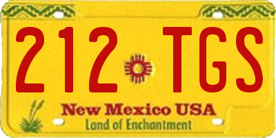 NM license plate 212TGS
