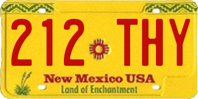NM license plate 212THY