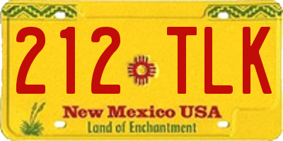 NM license plate 212TLK