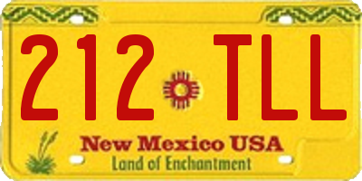 NM license plate 212TLL