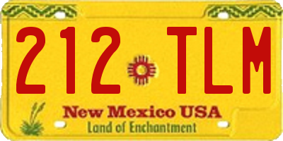 NM license plate 212TLM