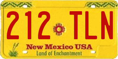 NM license plate 212TLN