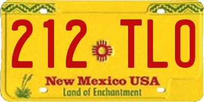 NM license plate 212TLO