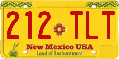 NM license plate 212TLT