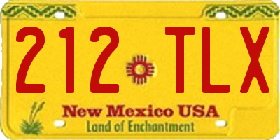 NM license plate 212TLX