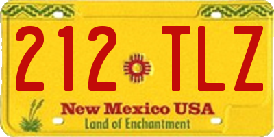 NM license plate 212TLZ