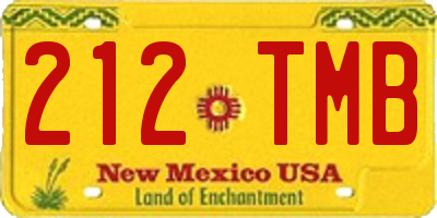 NM license plate 212TMB