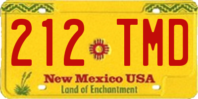 NM license plate 212TMD