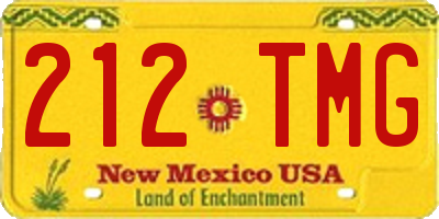 NM license plate 212TMG