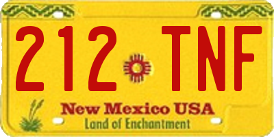 NM license plate 212TNF