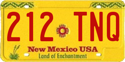 NM license plate 212TNQ