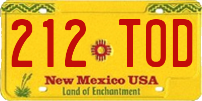NM license plate 212TOD