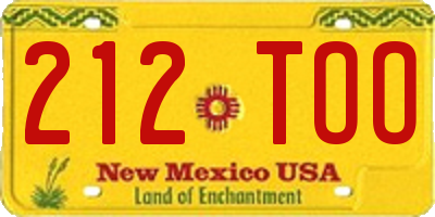 NM license plate 212TOO