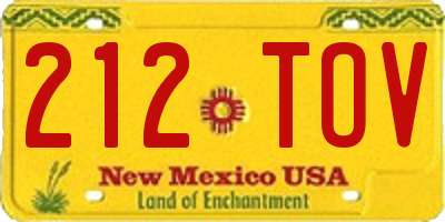 NM license plate 212TOV