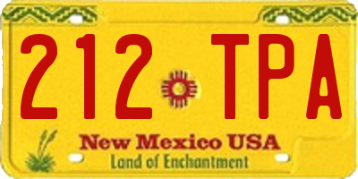 NM license plate 212TPA