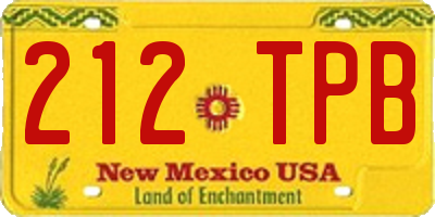 NM license plate 212TPB