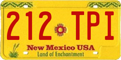 NM license plate 212TPI