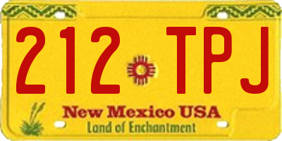 NM license plate 212TPJ